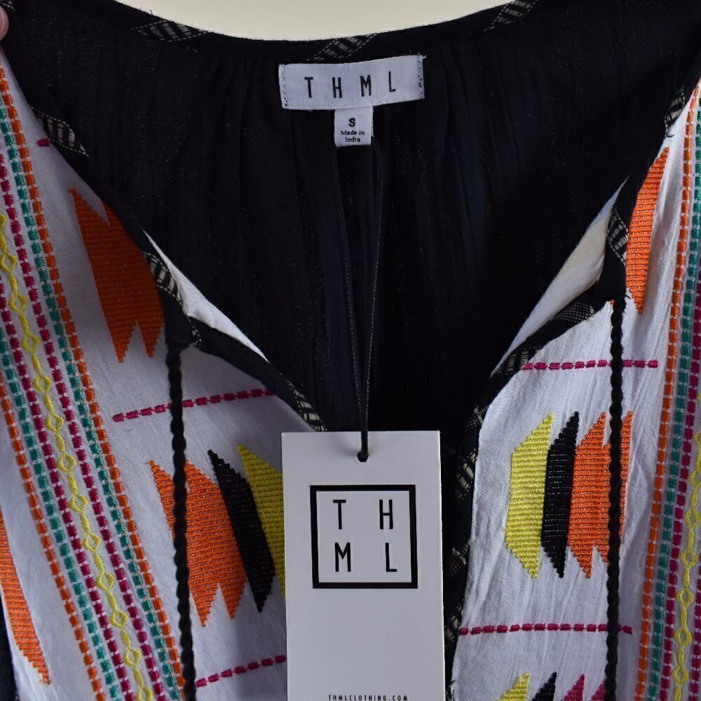 THML Embroidered Jacquard Boho Dress NEW Small - Picture 8 of 8